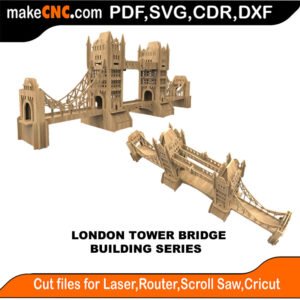Building London Tower Bridge MakeCNC SVG DXF PDF CDR 3D puzzle pattern product image