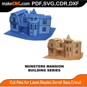 Building Munsters Mansion MakeCNC SVG DXF PDF CDR 3D puzzle pattern product image