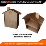Building Simple Dollhouse MakeCNC SVG DXF PDF CDR 3D puzzle pattern product image