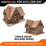 Building Simple House MakeCNC SVG DXF PDF CDR 3D puzzle pattern product image