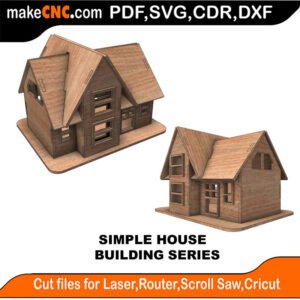 Building Simple House MakeCNC SVG DXF PDF CDR 3D puzzle pattern product image