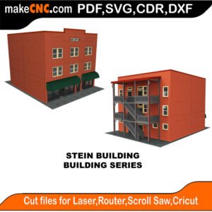 Building Stein Building MakeCNC SVG DXF PDF CDR 3D puzzle pattern product image