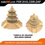 Building Temple Heaven MakeCNC SVG DXF PDF CDR 3D puzzle pattern product image
