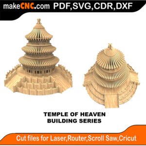 Building Temple Heaven MakeCNC SVG DXF PDF CDR 3D puzzle pattern product image
