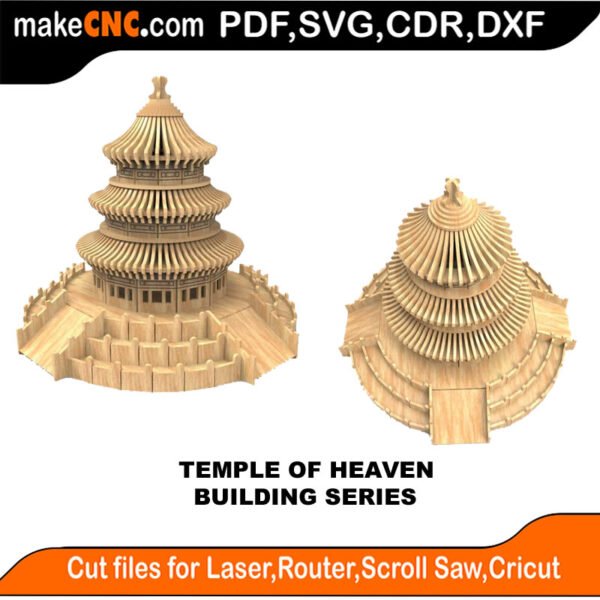 Building Temple Heaven MakeCNC SVG DXF PDF CDR 3D puzzle pattern product image