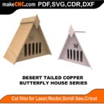 Butterfly House Desert Tailed Copper MakeCNC SVG DXF PDF CDR 3D puzzle pattern product image