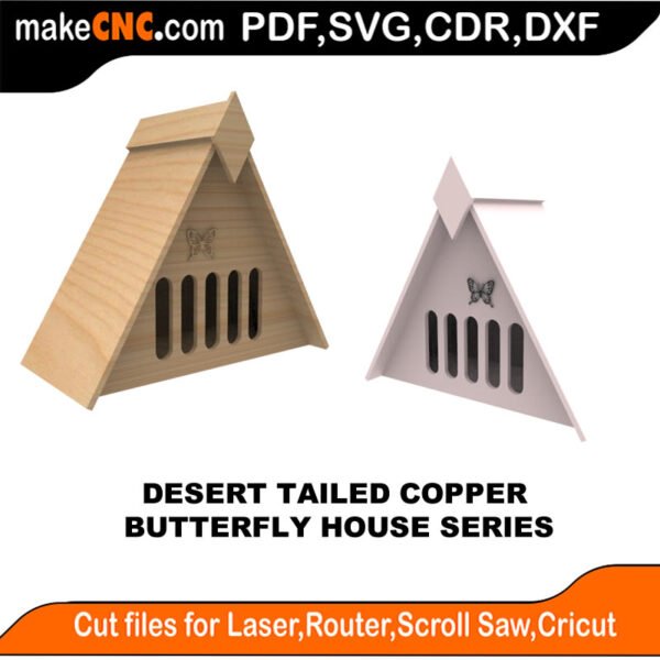 Butterfly House Desert Tailed Copper MakeCNC SVG DXF PDF CDR 3D puzzle pattern product image