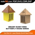 Butterfly House Dreamy Dusky Wing MakeCNC SVG DXF PDF CDR 3D puzzle pattern product image
