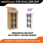 Butterfly House Monarchs Delight MakeCNC SVG DXF PDF CDR 3D puzzle pattern product image