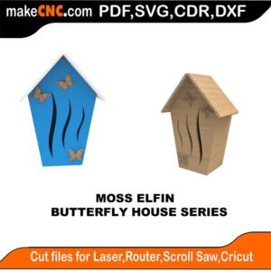 Butterfly House Moss Elfin MakeCNC SVG DXF PDF CDR 3D puzzle pattern product image
