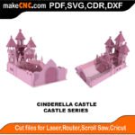 Castle Cinderella MakeCNC SVG DXF PDF CDR 3D puzzle pattern product image