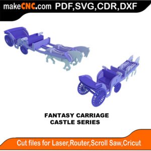 Castle Fantasy Carriage MakeCNC SVG DXF PDF CDR 3D puzzle pattern product image