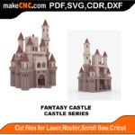 Castle Fantasy Castle MakeCNC SVG DXF PDF CDR 3D puzzle pattern product image
