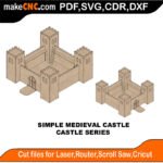 Castle Simple Medieval Castle MakeCNC SVG DXF PDF CDR 3D puzzle pattern product image
