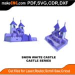 Castle Snow White Castle MakeCNC SVG DXF PDF CDR 3D puzzle pattern product image