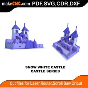Castle Snow White Castle MakeCNC SVG DXF PDF CDR 3D puzzle pattern product image