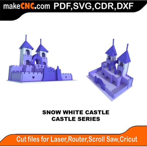 Castle Snow White Castle MakeCNC SVG DXF PDF CDR 3D puzzle pattern product image