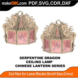 Chinese Lantern Serpentine Dragon MakeCNC SVG DXF PDF CDR 3D puzzle pattern product image