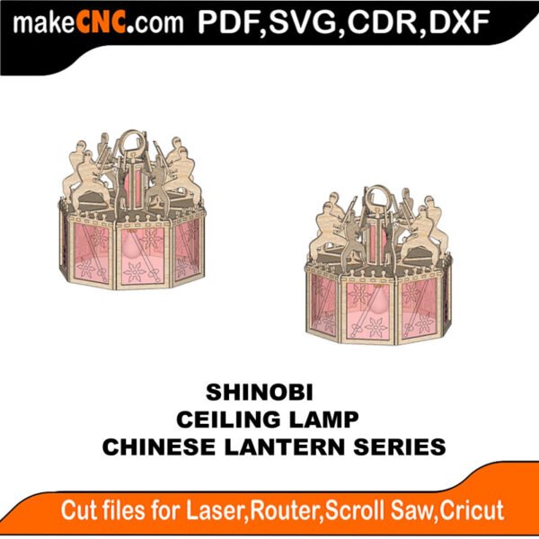 Chinese Lantern Shinobi Lamp MakeCNC SVG DXF PDF CDR 3D puzzle pattern product image