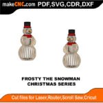 Christmas Frosty Snowman MZST MakeCNC SVG DXF PDF CDR 3D puzzle pattern product image
