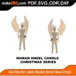Christmas Human Angel Candle MZST MakeCNC SVG DXF PDF CDR 3D puzzle pattern product image