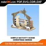 Christmas Simple Nativity Scene MakeCNC SVG DXF PDF CDR 3D puzzle pattern product image