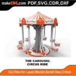 Circus Carousel Ride MakeCNC SVG DXF PDF CDR 3D puzzle pattern product image