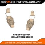 Creepy Coffin MZST MakeCNC SVG DXF PDF CDR 3D puzzle pattern product image