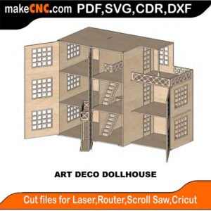 DH Art Deco MakeCNC SVG DXF PDF CDR 3D puzzle pattern product image