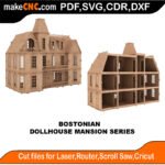 DH Bostonian Mansion MakeCNC SVG DXF PDF CDR 3D puzzle pattern product image