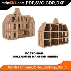 DH Bostonian Mansion SMS MakeCNC SVG DXF PDF CDR 3D puzzle pattern product image