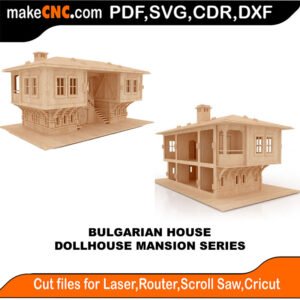 DH Bulgarian House Mansion MakeCNC SVG DXF PDF CDR 3D puzzle pattern product image