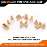DH Furniture Set Four SMS MakeCNC SVG DXF PDF CDR 3D puzzle pattern product image