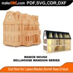 DH Manor House Mansion MakeCNC SVG DXF PDF CDR 3D puzzle pattern product image