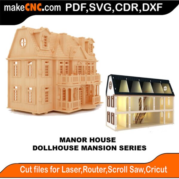 DH Manor House Mansion MakeCNC SVG DXF PDF CDR 3D puzzle pattern product image