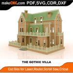 DH Mansion Gothic Villa New MakeCNC SVG DXF PDF CDR 3D puzzle pattern product image
