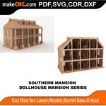 DH Southern Mansion MakeCNC SVG DXF PDF CDR 3D puzzle pattern product image