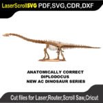 Dinosaur AC Diplodocus MakeCNC SVG DXF PDF CDR 3D puzzle pattern product image