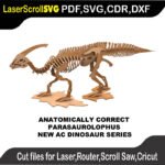 Dinosaur AC Parasaurolophus MakeCNC SVG DXF PDF CDR 3D puzzle pattern product image