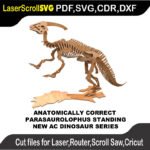 Dinosaur AC Parasaurolophus Standing MakeCNC SVG DXF PDF CDR 3D puzzle pattern product image