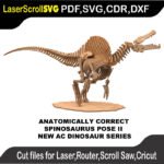 Dinosaur AC Spinosaurus Pose Two MakeCNC SVG DXF PDF CDR 3D puzzle pattern product image