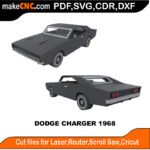 Dodge Charger 1968 MZST MakeCNC SVG DXF PDF CDR 3D puzzle pattern product image