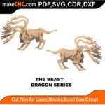 Dragon Beast MakeCNC SVG DXF PDF CDR 3D puzzle pattern product image