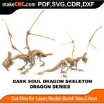 Dragon Dark Soul Skeleton MakeCNC SVG DXF PDF CDR 3D puzzle pattern product image