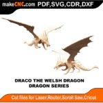 Dragon Draco Welsh MakeCNC SVG DXF PDF CDR 3D puzzle pattern product image