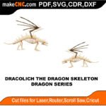 Dragon Dracolich Skeleton MakeCNC SVG DXF PDF CDR 3D puzzle pattern product image