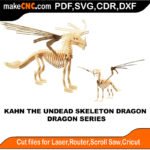 Dragon Kahn Undead Skeleton MakeCNC SVG DXF PDF CDR 3D puzzle pattern product image