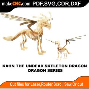 Dragon Kahn Undead Skeleton MakeCNC SVG DXF PDF CDR 3D puzzle pattern product image
