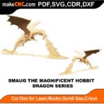 Dragon Smaug Magnificent Hobbit MakeCNC SVG DXF PDF CDR 3D puzzle pattern product image