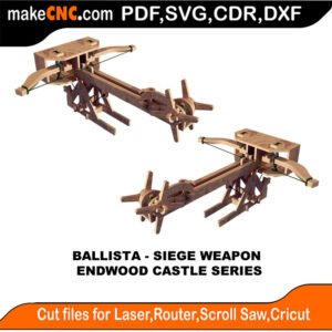 EDW Castle Ballista Siege Weapon MakeCNC SVG DXF PDF CDR 3D puzzle pattern product image
